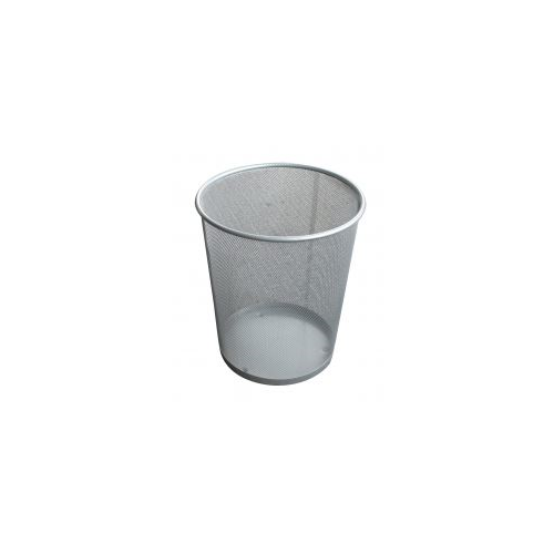 Lightweight Circular Mesh Waste Bin Silver featured image